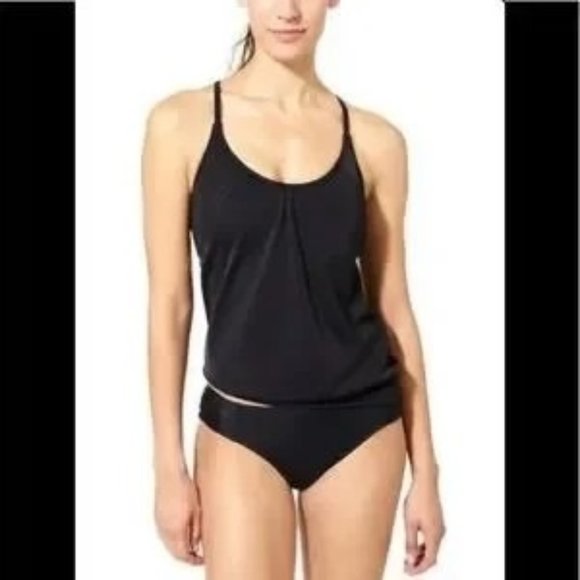 Athleta Other - Athleta Bra-Sized Blousy Tankini Black 34 B/C